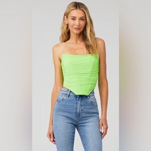 Steve Madden Women’s Neon Green Dahlia Top Size S Corset Strapless